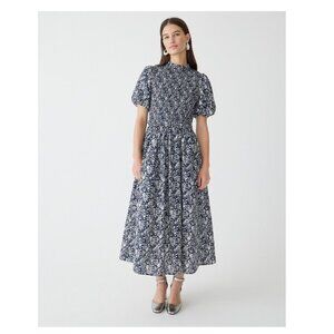 J. Crew in Liberty Summer Blooms Fabric Smocked Puff-Sleeve Dress